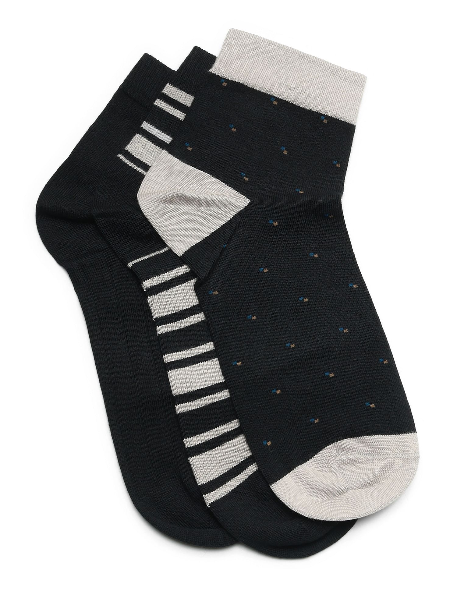 Arrow Men Printed Ankle Socks - Pack Of 3