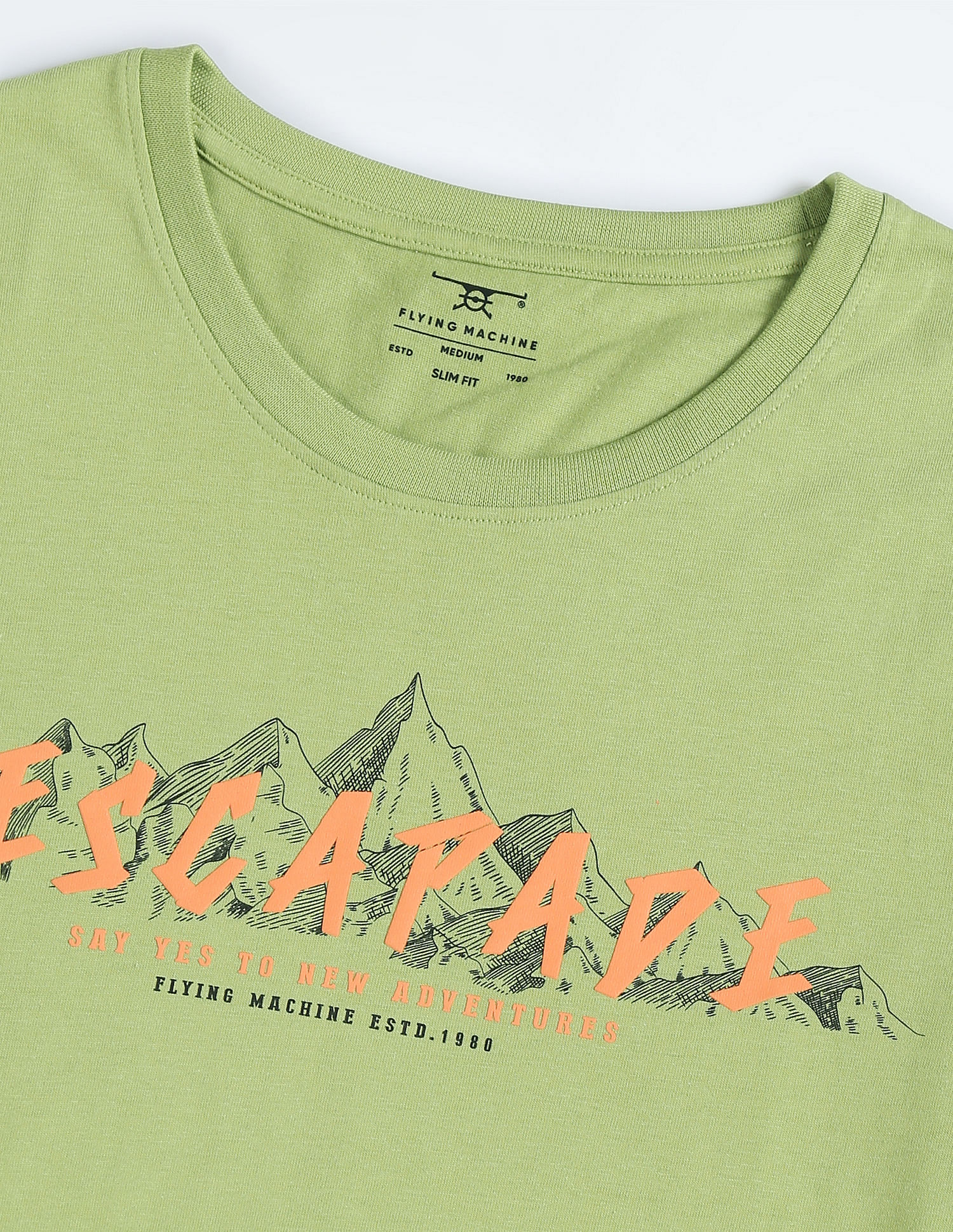 Flying Machine Graphic Print Cotton T-Shirt