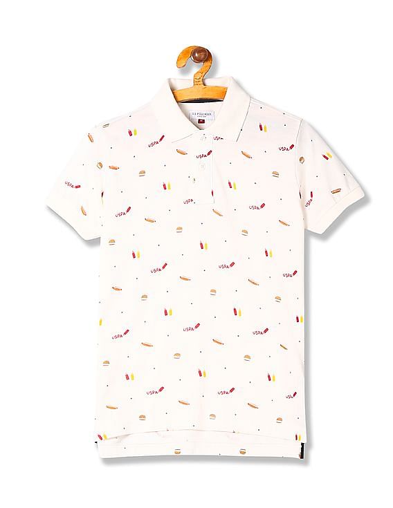 U.S. Polo Assn. Kids Boys Regular Fit Printed Polo Shirt