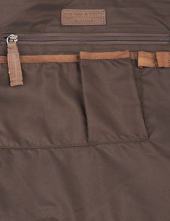 U.S. Polo Assn. Leather Trim Canvas Laptop Bag
