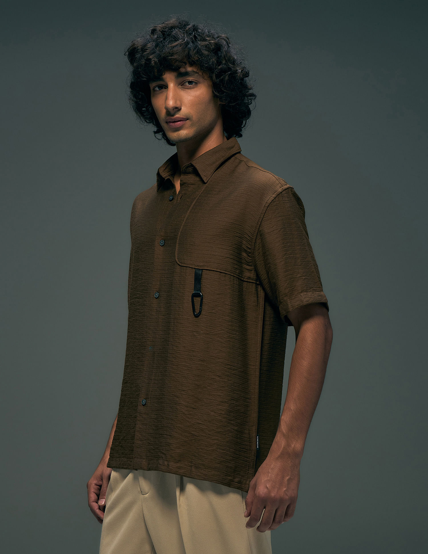 Flying Machine Textured Oversized Fit Shirt