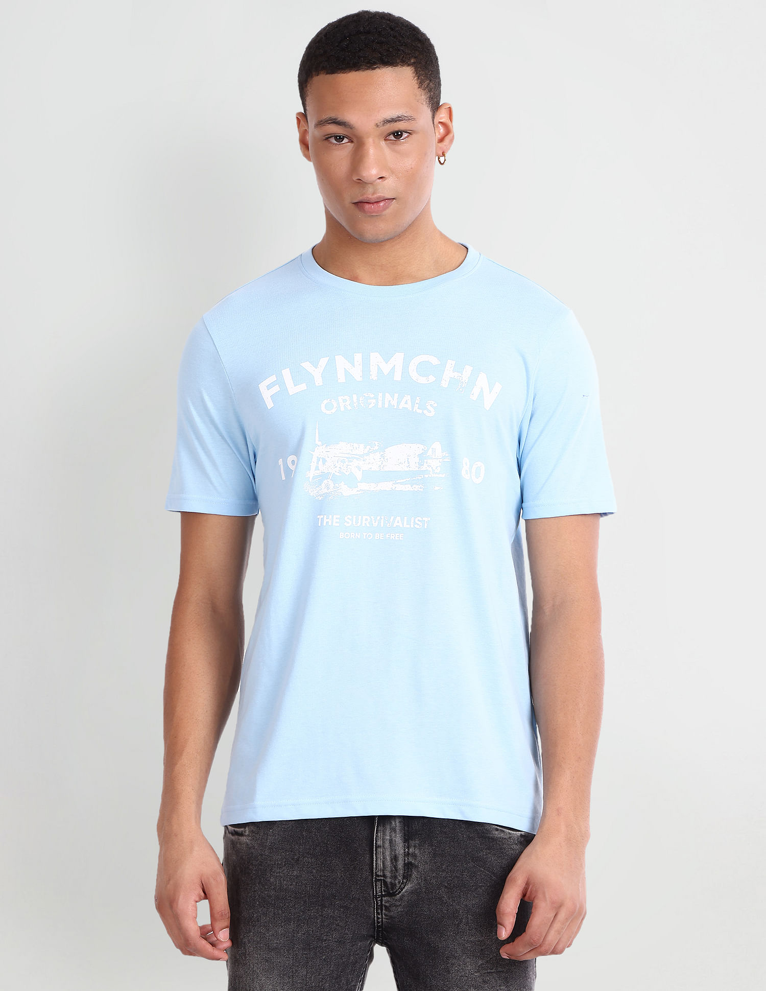 Flying Machine Brand Print Cotton T-Shirt