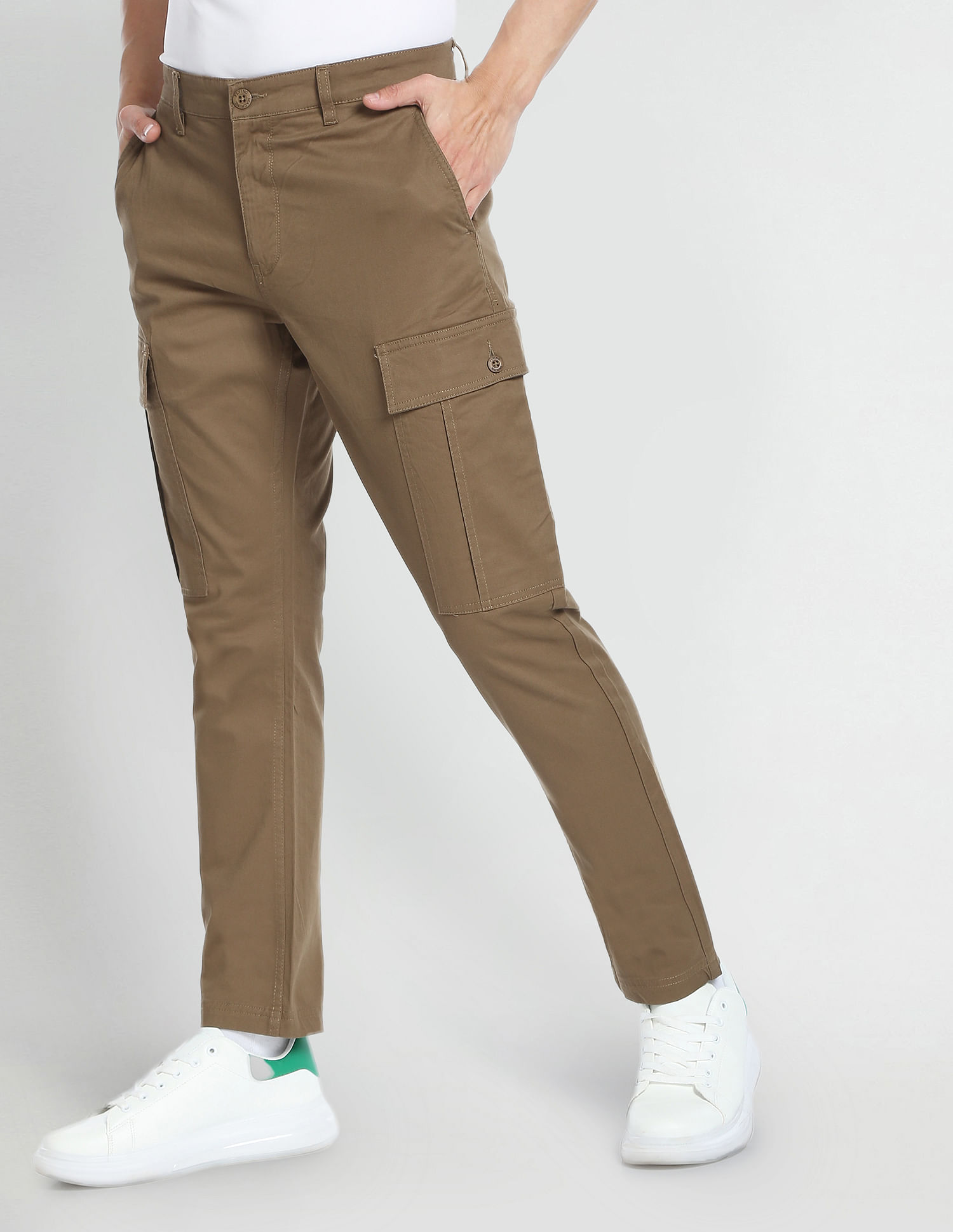 Buy Spykar Khaki Rfd Twill Lycra Mid Rise Trousers for Men Size  34MVTCG1BC024Khaki at Amazonin