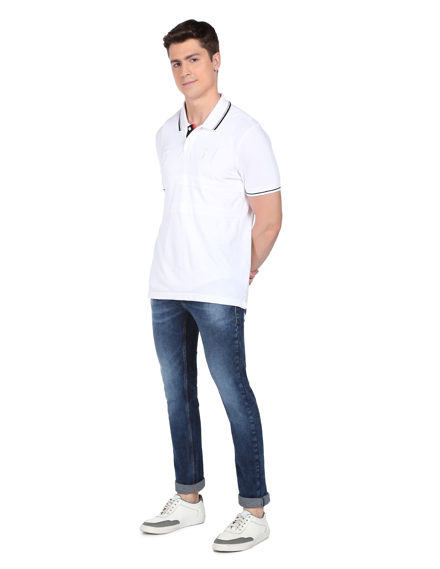 AD by Arvind Stone Wash Skinny Fit Stretch Jeans