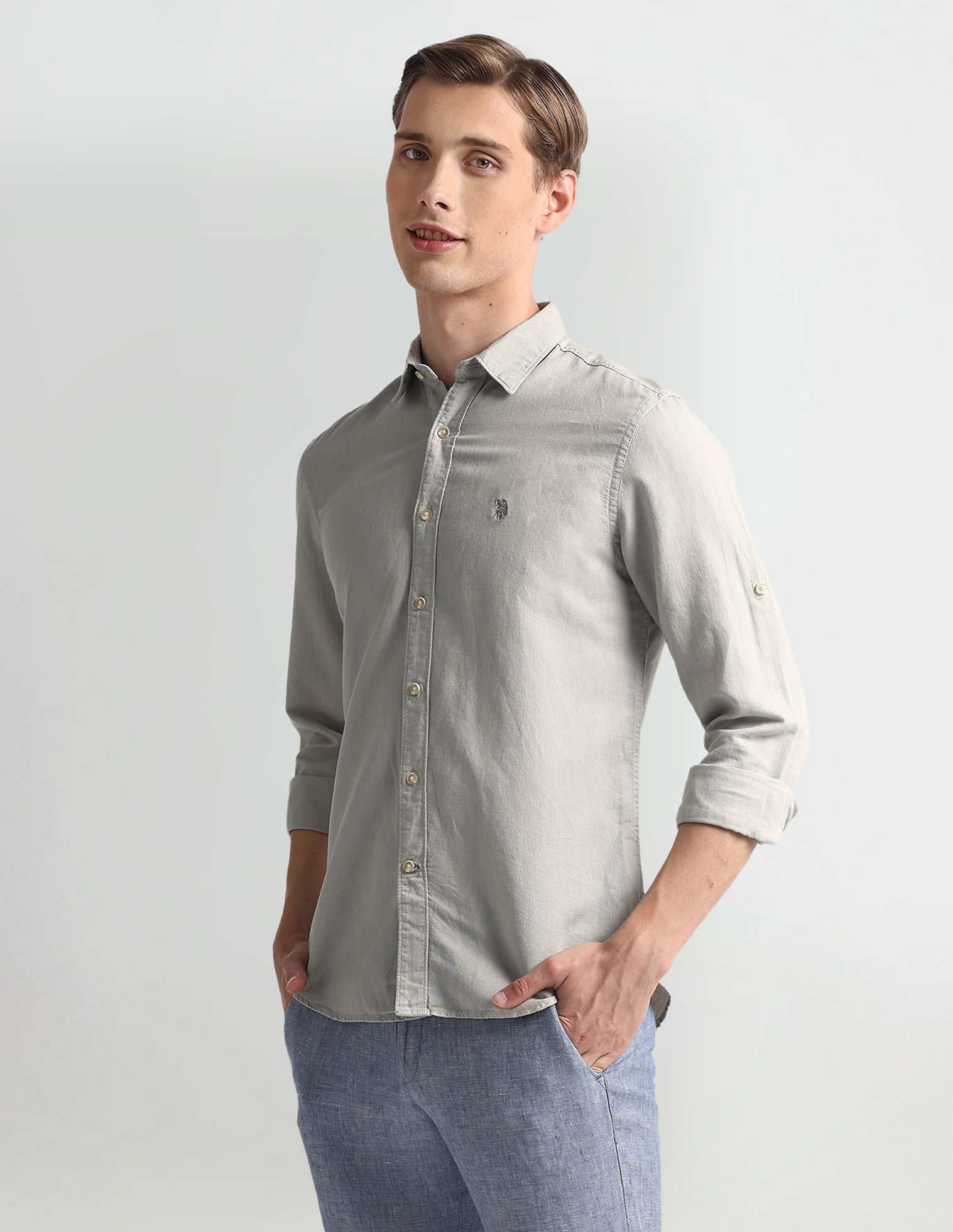 U.S. Polo Assn. Denim Co. Slim Fit Solid Shirt