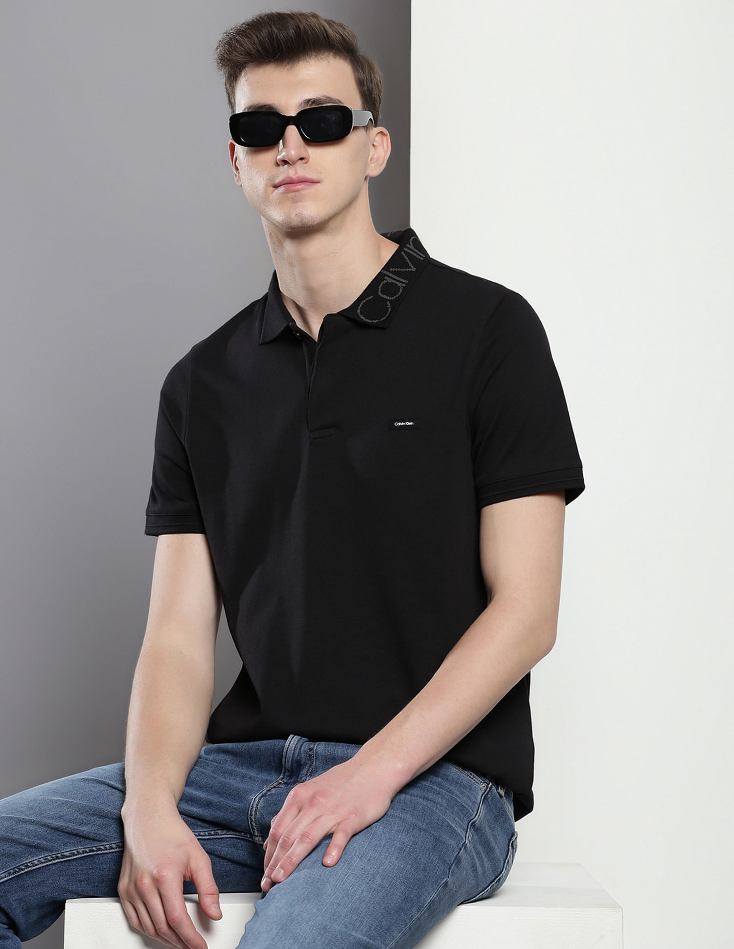 Calvin Klein Logo Collar Organic Cotton Polo Shirt