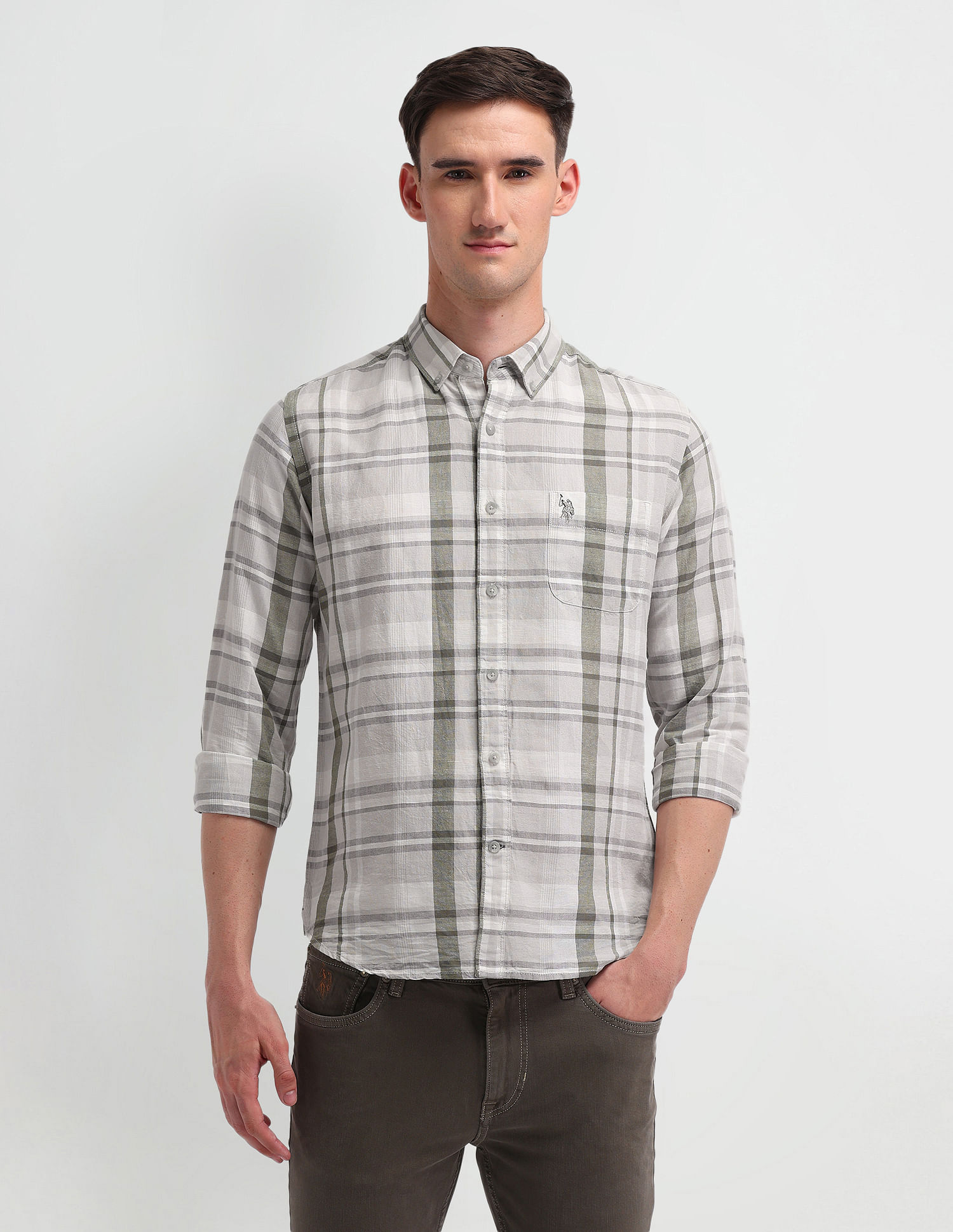 U.S. Polo Assn. Denim Co. Tartan Check Slim Fit Shirt