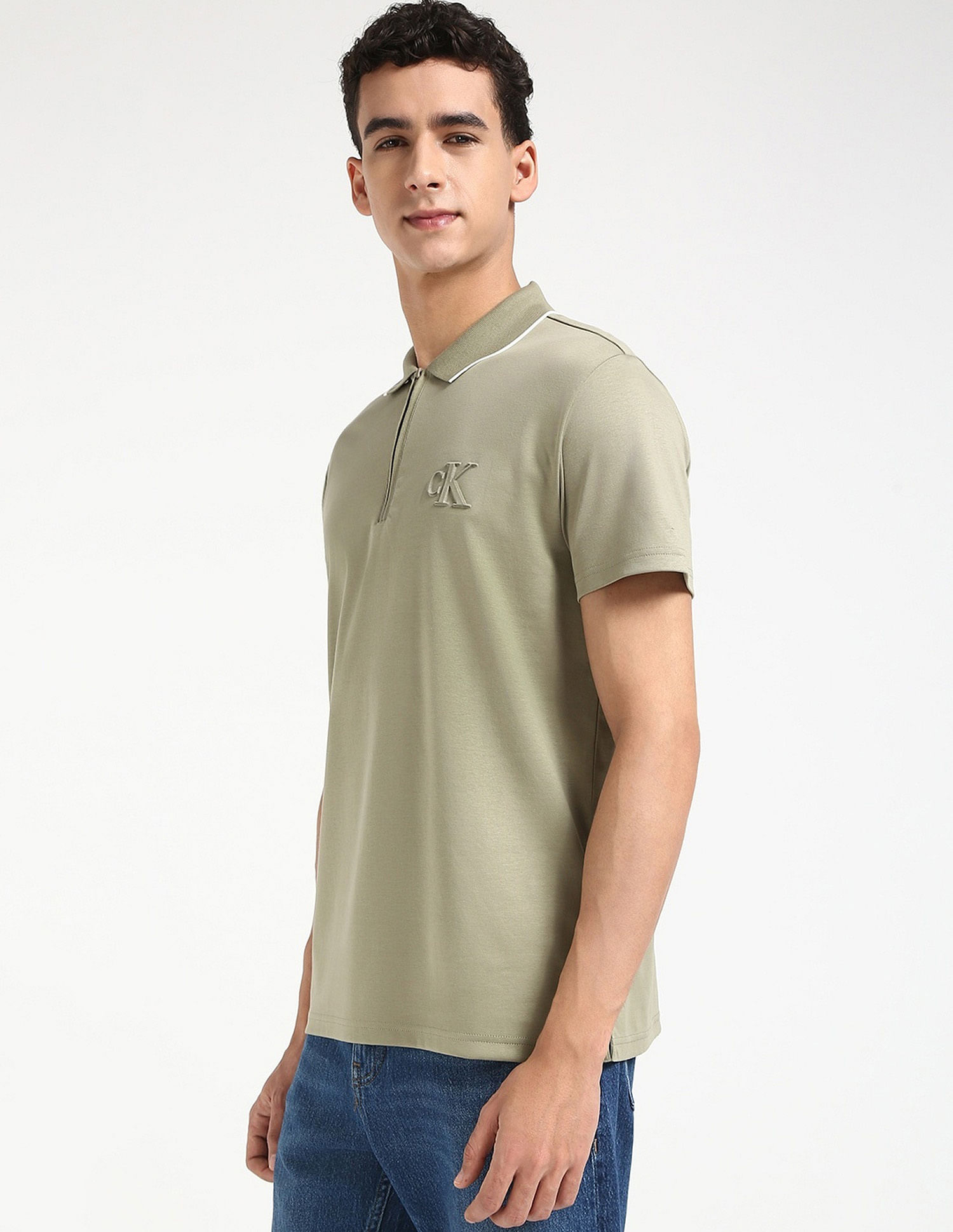 Calvin Klein Jeans Solid Regular Fit Cotton Polo Shirt