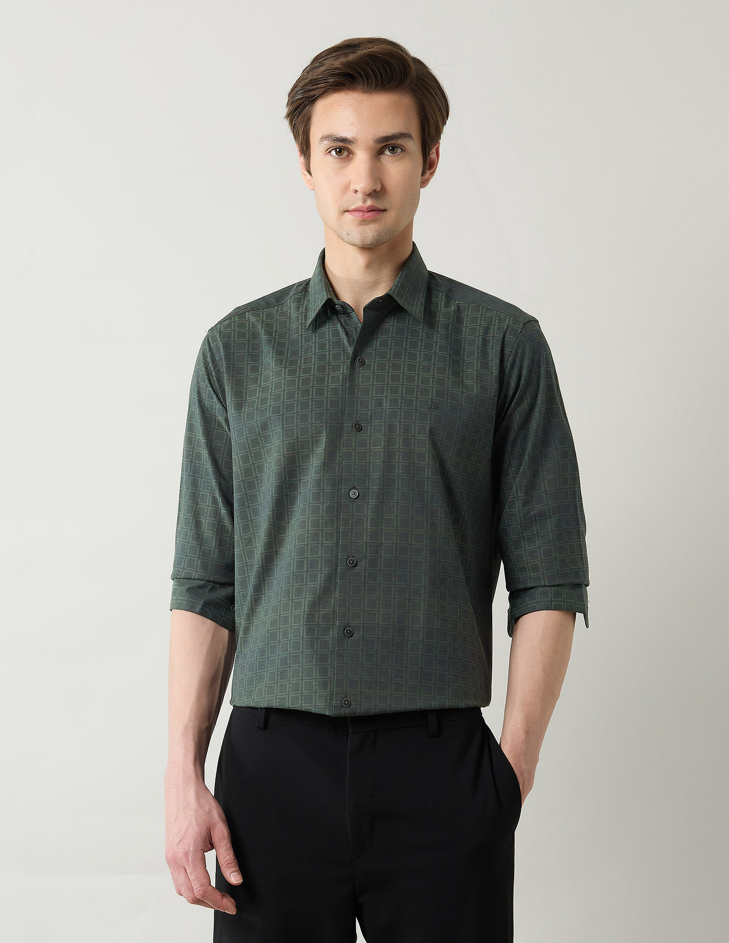 Arrow Newyork Pure Cotton Geometric Printed Shirt