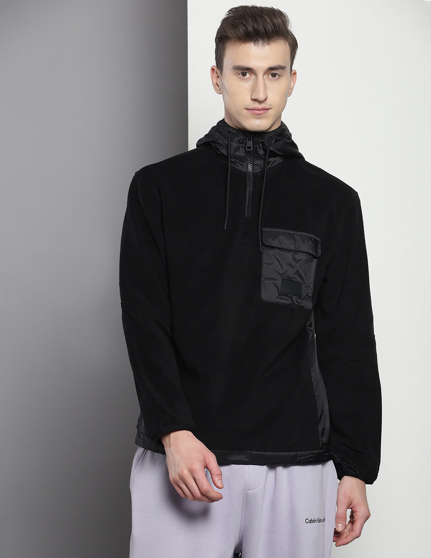 Calvin Klein Velour Hooded Sweatshirt