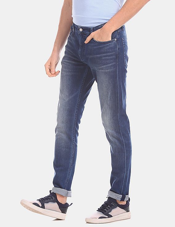 Calvin Klein Men Blue Slim Fit Infinite Soft Stone Wash Jeans