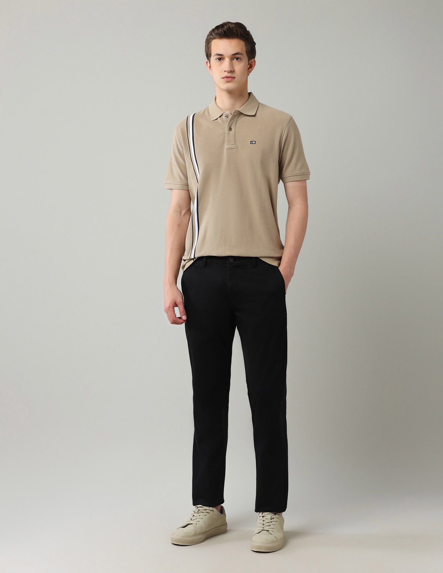 Arrow Sport Vertical Striped Regular Fit Polo Shirt