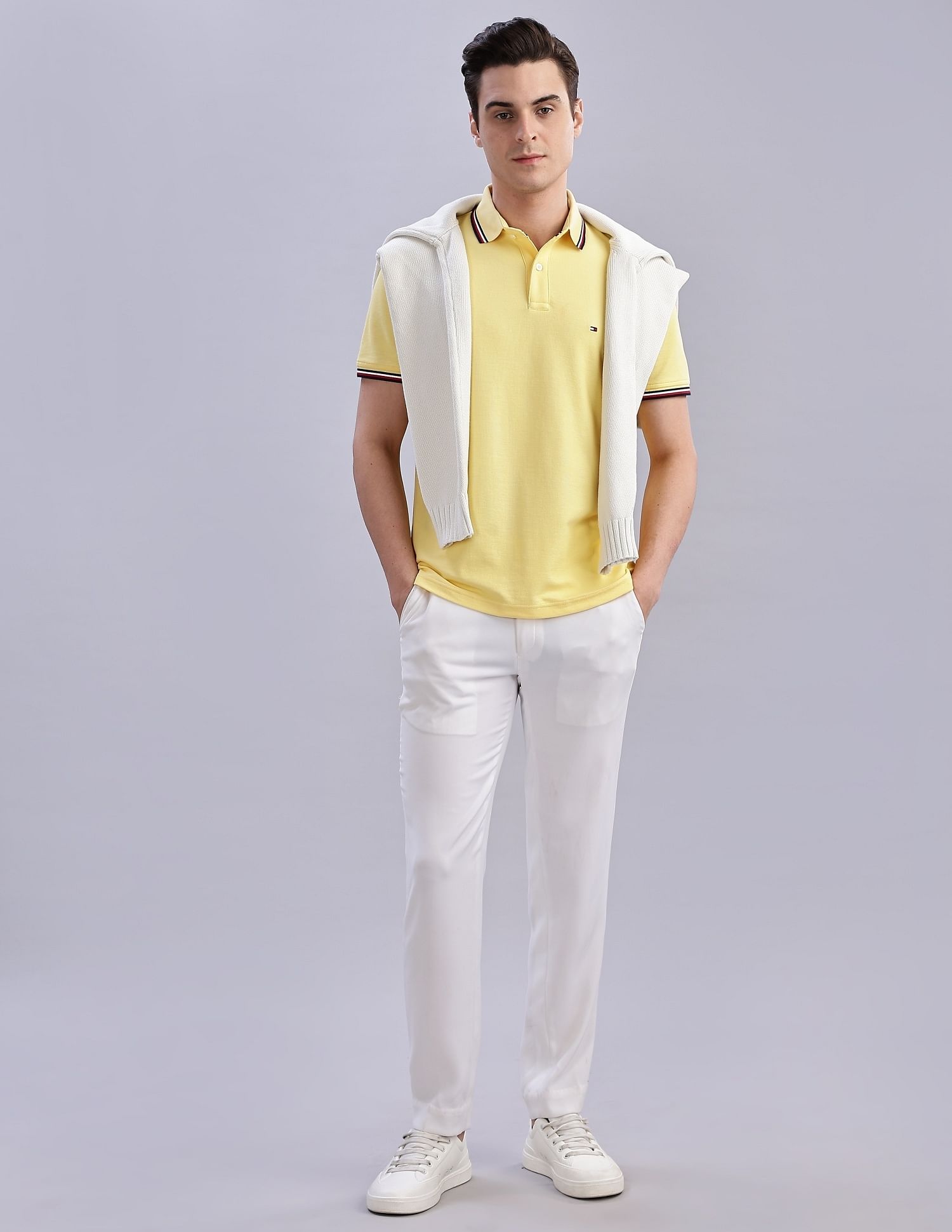 Tommy Hilfiger Solid Regular-Fit Cotton Polo Shirts