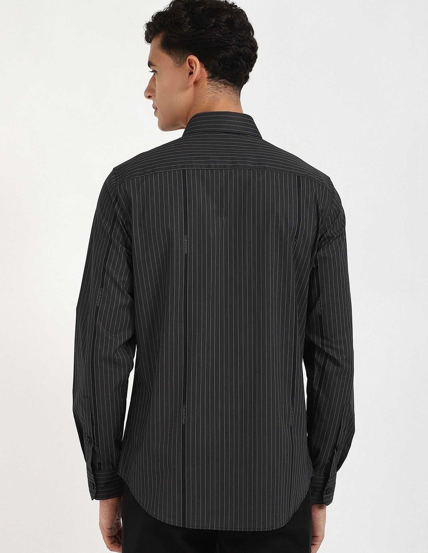 Calvin Klein Jeans Striped Slim-Fit Cotton Shirt