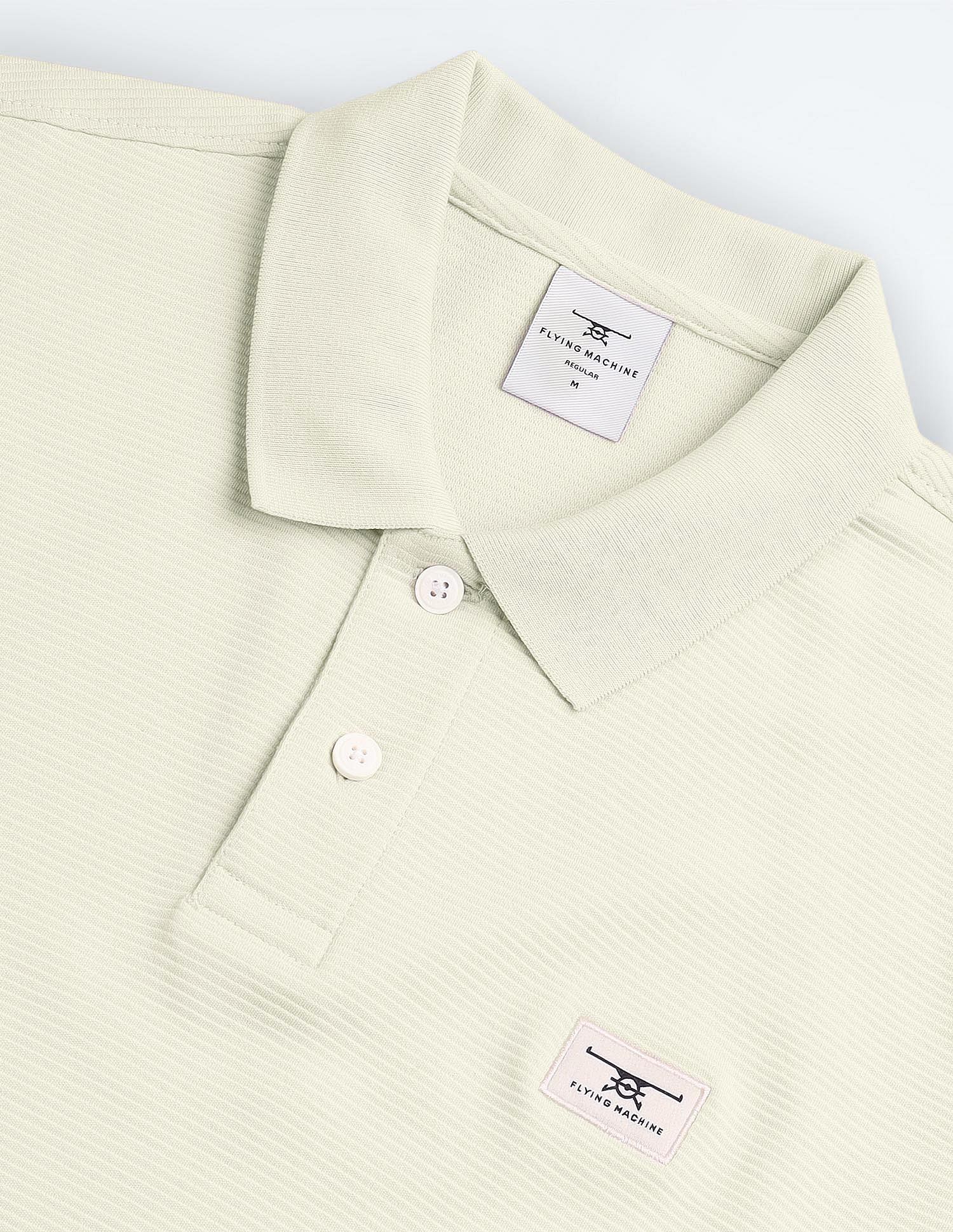 Flying Machine Horizontal Stripe Cotton Polo Shirt