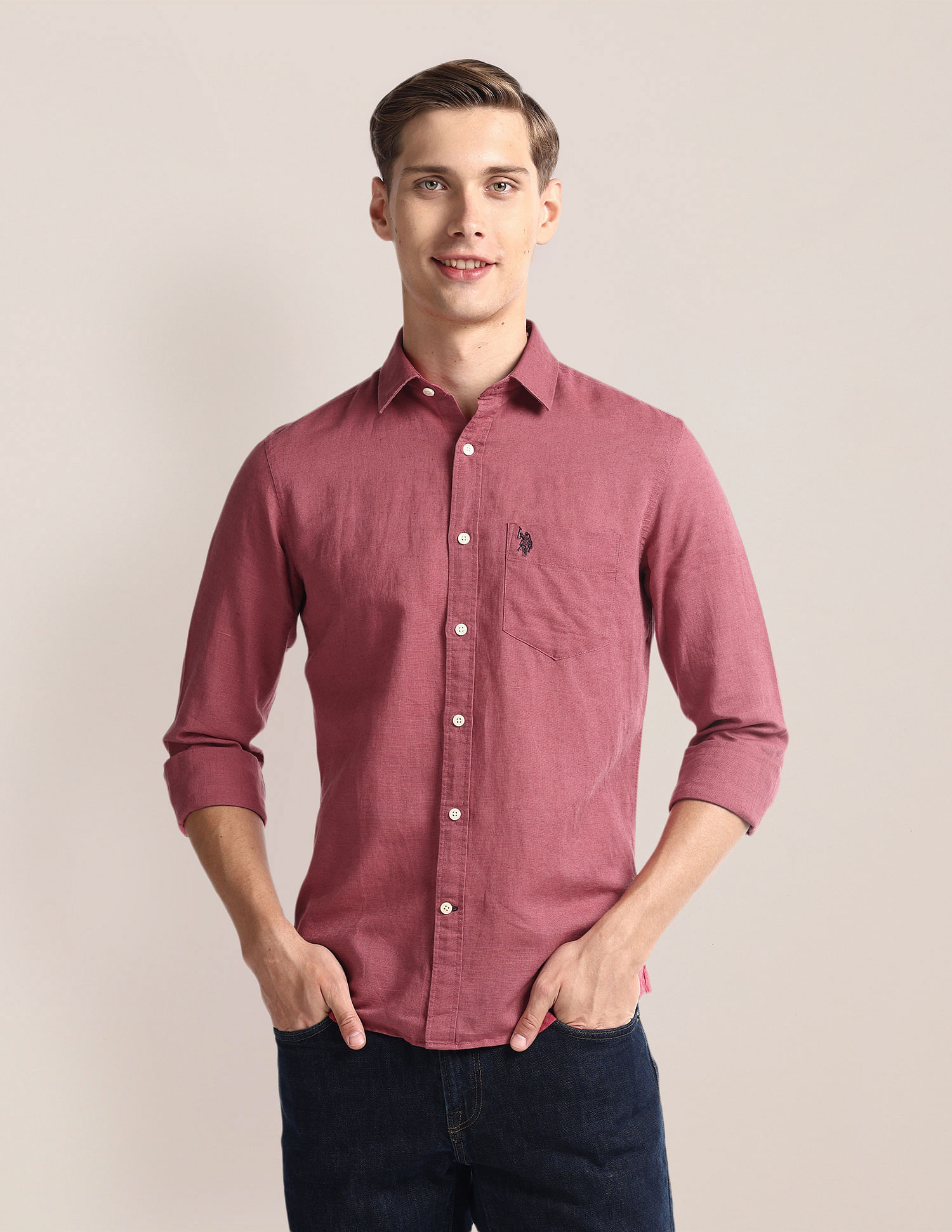U.S. Polo Assn. Solid Tailored Regular Fit Shirt