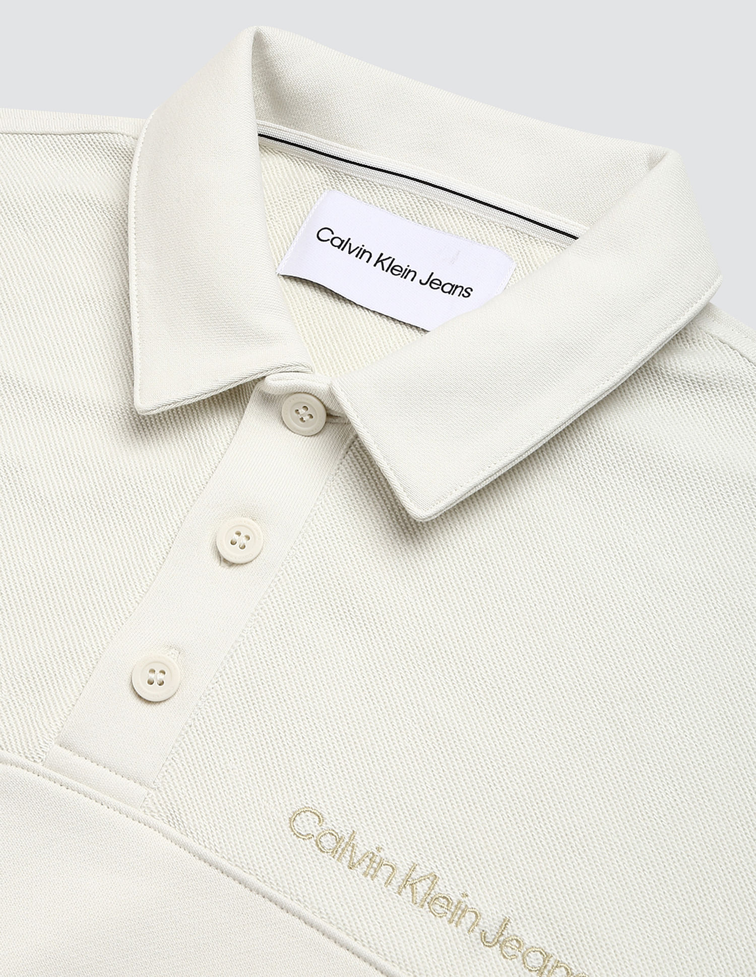 Calvin Klein Reverse Terry Stripes Polo Sweatshirt