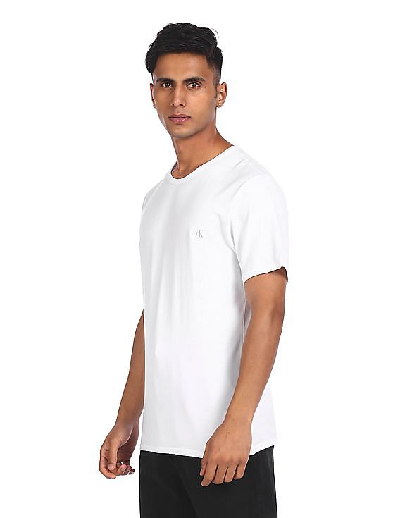 Crew T-Shirt Solid Buy Underwear Klein White Calvin Men Neck