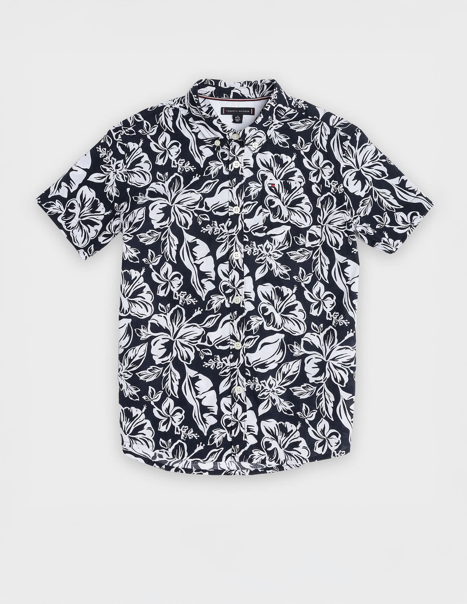 Tommy Hilfiger Kids Boys Printed Regular Fit Cotton Shirt