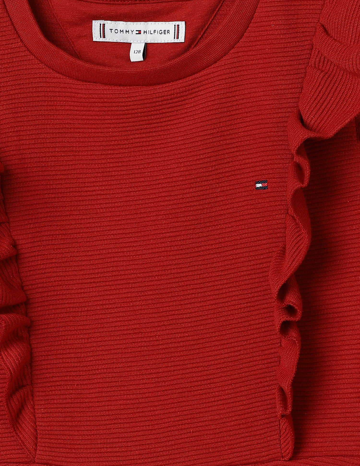 Tommy Hilfiger Kids Girls Ruffle Fit And Flare Dress