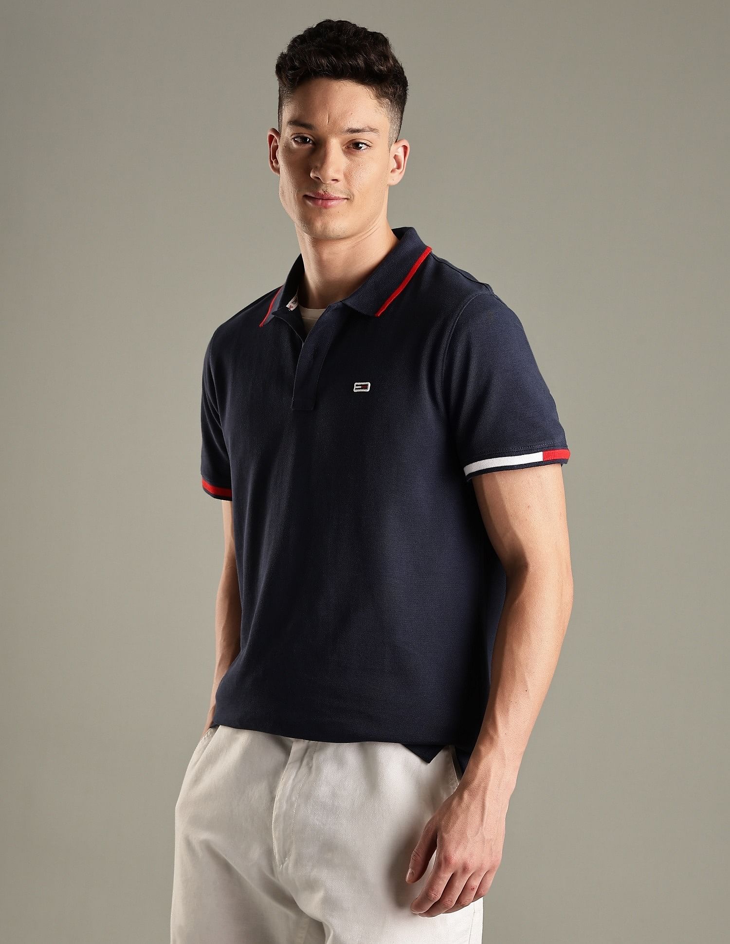 Tommy Hilfiger Solid Regular-Fit Cotton Polo Shirt