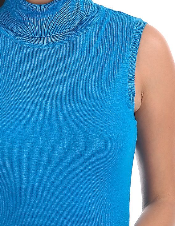 U.S. Polo Assn. Women Sleeveless Turtle Neck Sweater