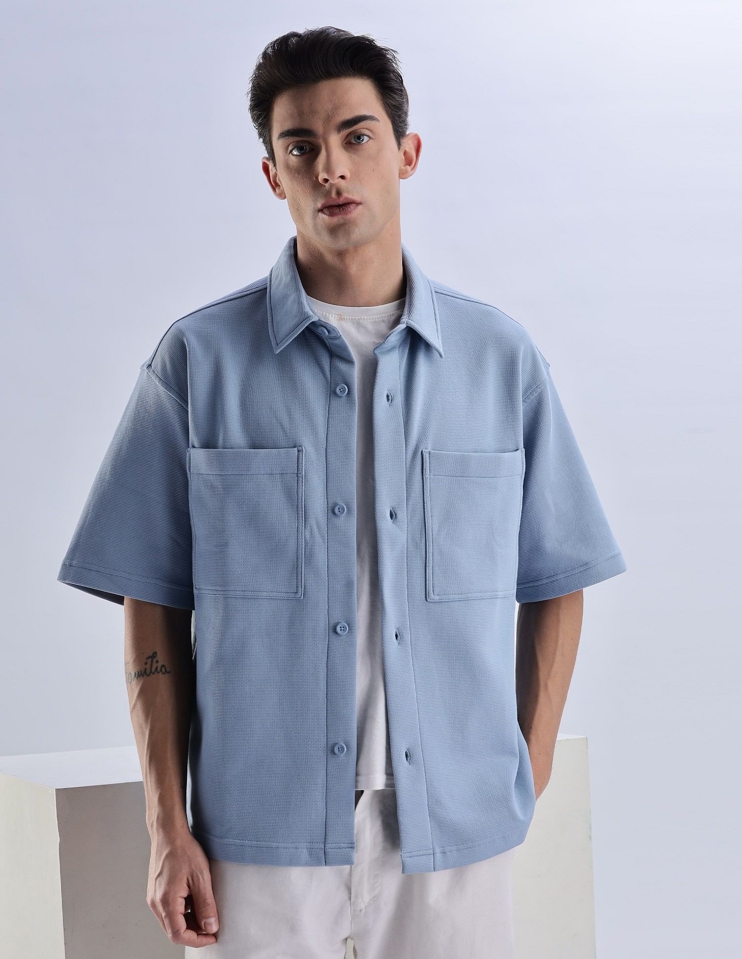 Calvin Klein Jeans Solid Relaxed Fit Woven Shirt