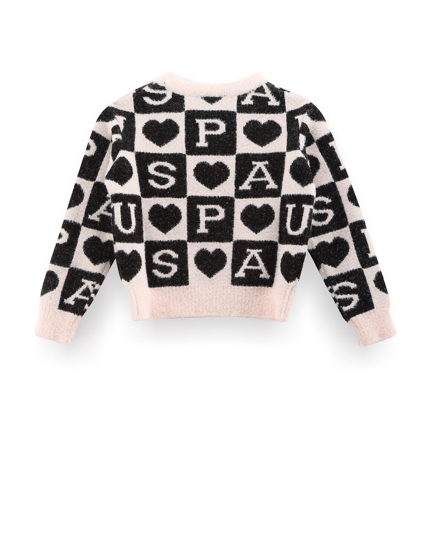 U.S. Polo Assn. Kids Girls Patterned Knit Sweatshirt