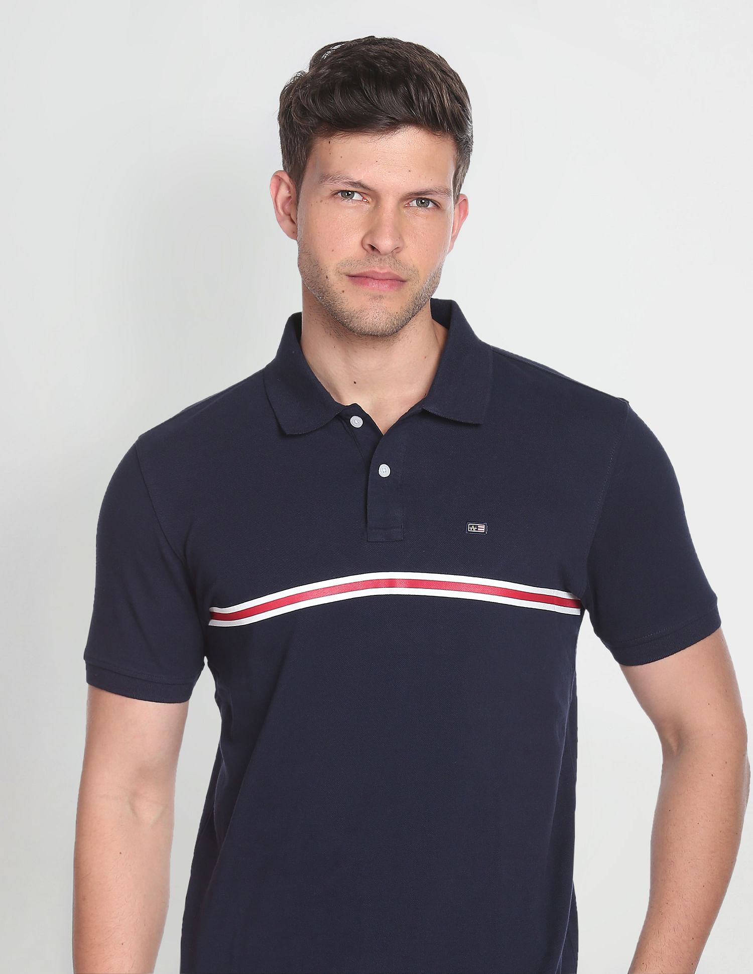 Arrow Sports Engineered Stripe Cotton Polo Shirt