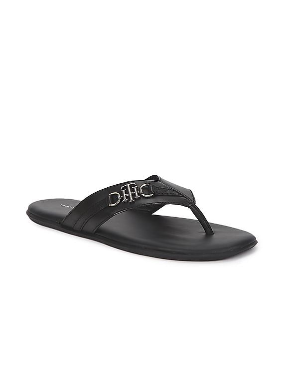 Tommy hilfiger leather flip flops hot sale