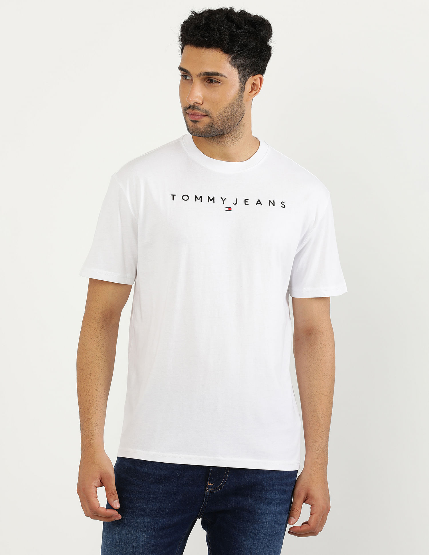 Tommy Hilfiger Crew Neck Linear Logo T-Shirt