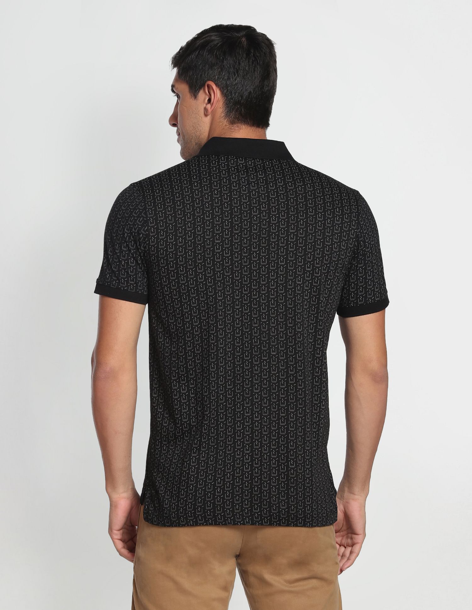 Arrow Sports All Over Print Cotton Polo T-Shirt