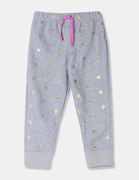 Buy GAP Girls Grey Star Print Pro Fleece Joggers NNNOW