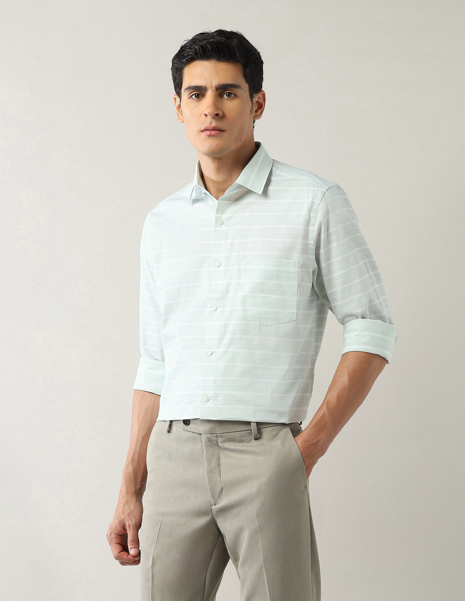 Arrow Liberty Classic Fit Horizontal Striped Shirt