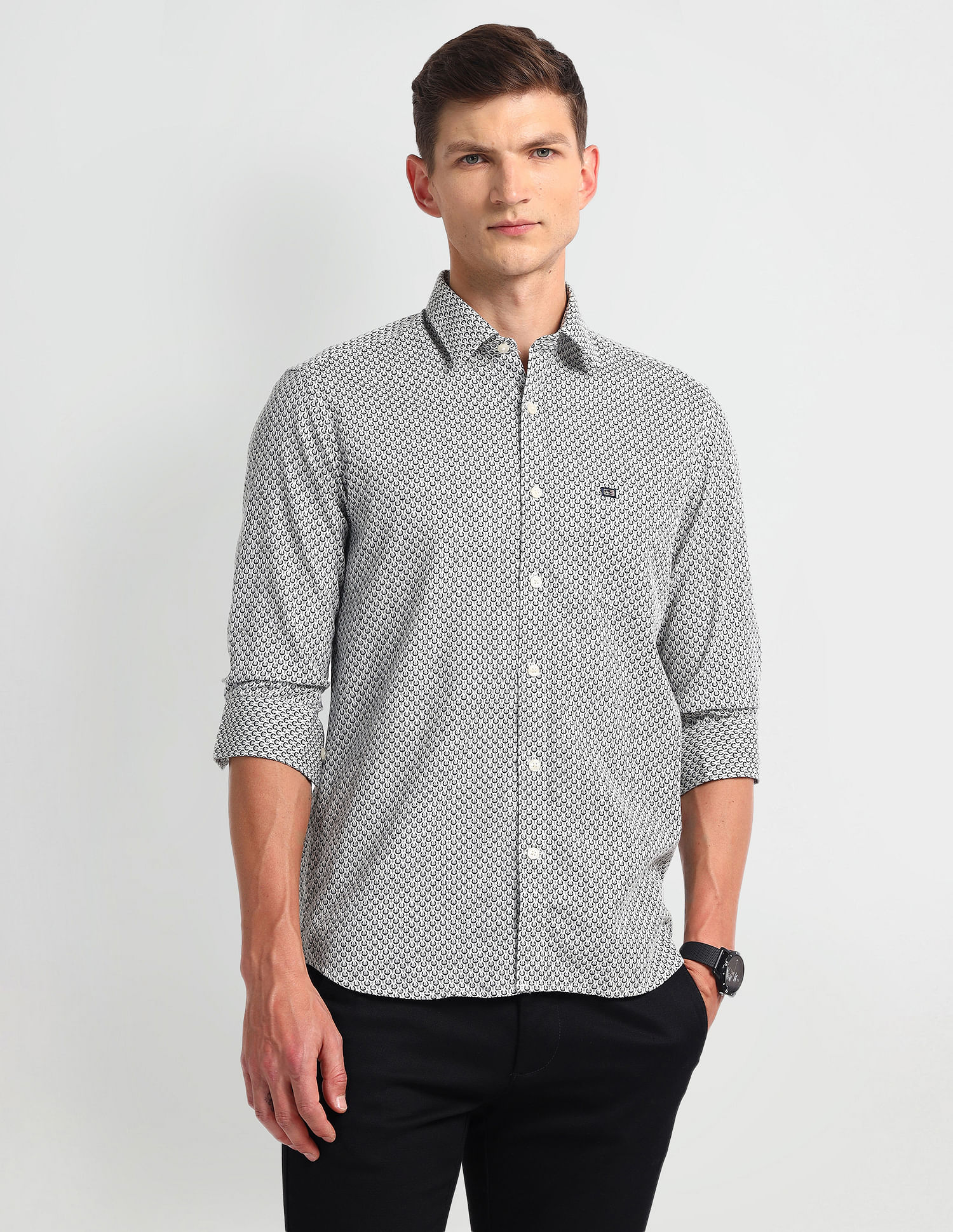 Arrow Sport Floral Print Dobby Shirt