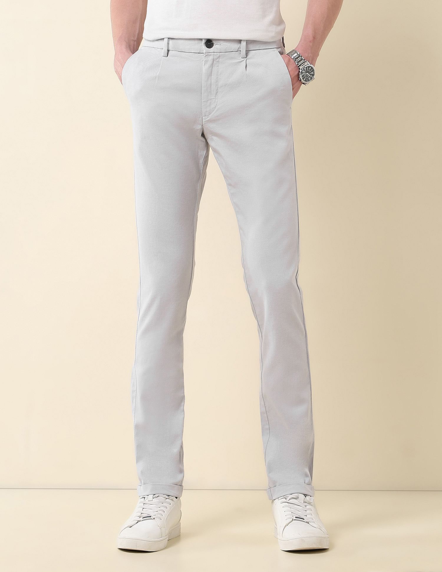 U.S. Polo Assn. Solid Denver Slim Fit Twill Trousers