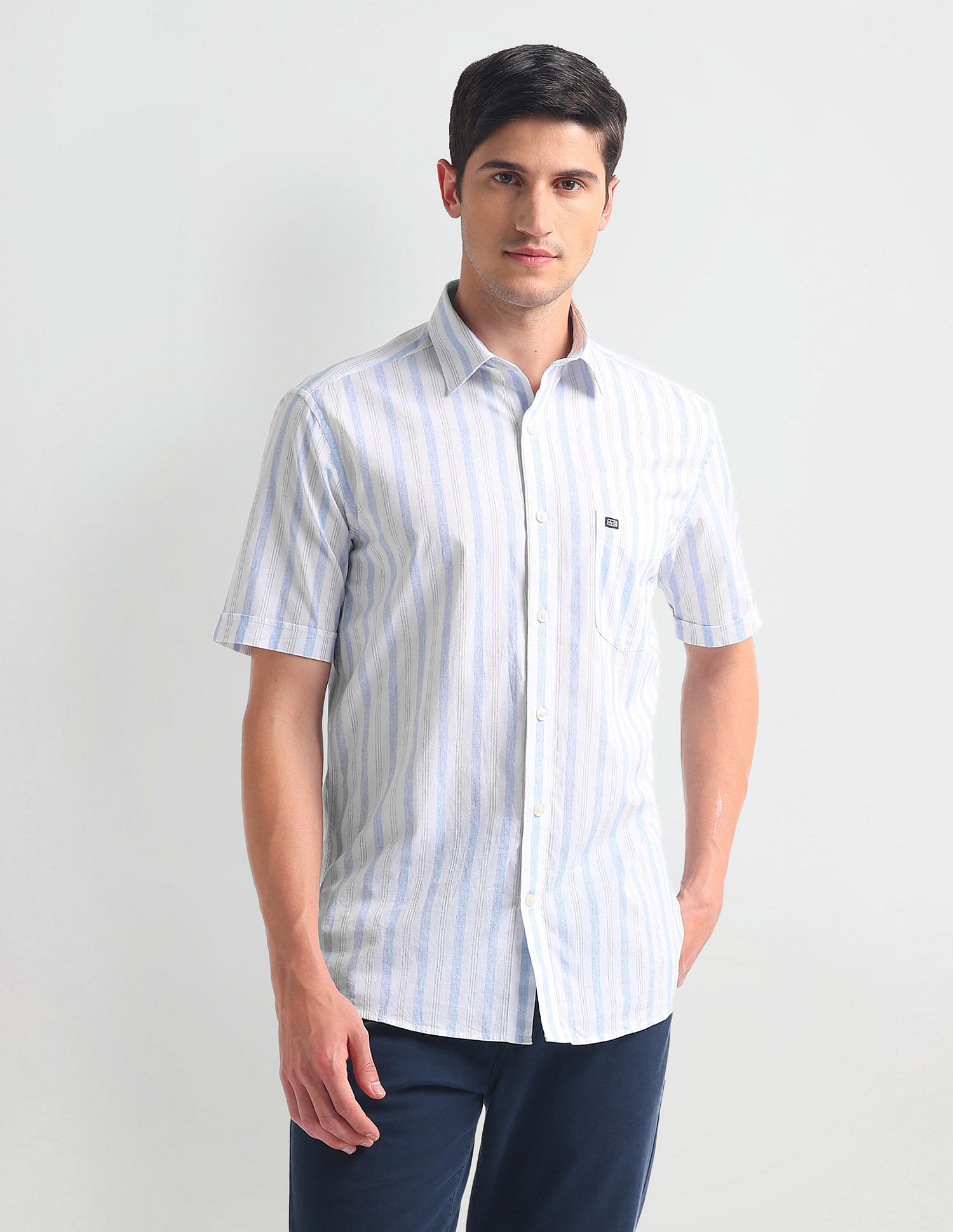 Arrow Sports Pure Cotton Stripe Shirt