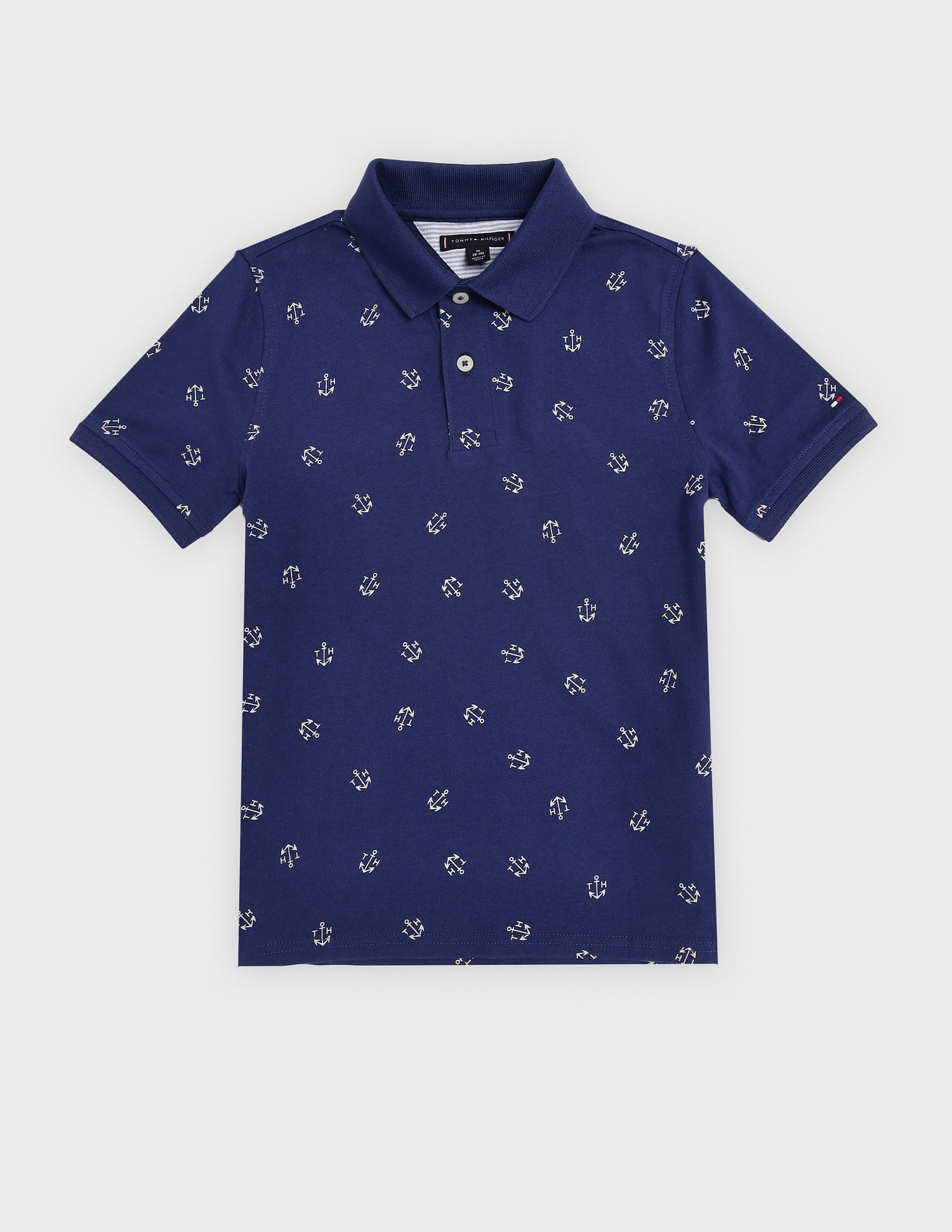 Tommy Hilfiger Kids Boys Printed Regular Fit Cotton Polo T-Shirt