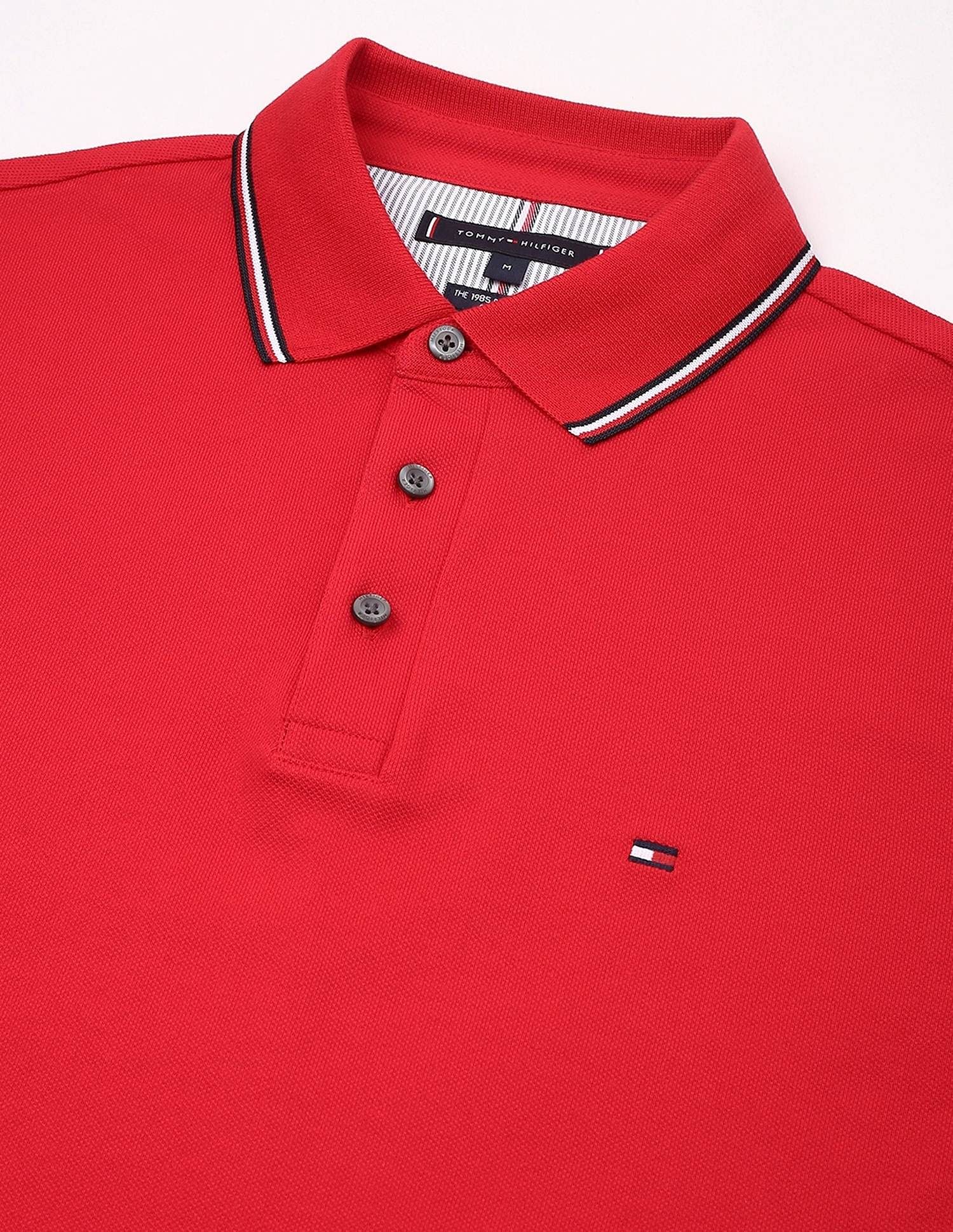 Tommy Hilfiger Solid Slim-Fit Cotton Polo Shirt