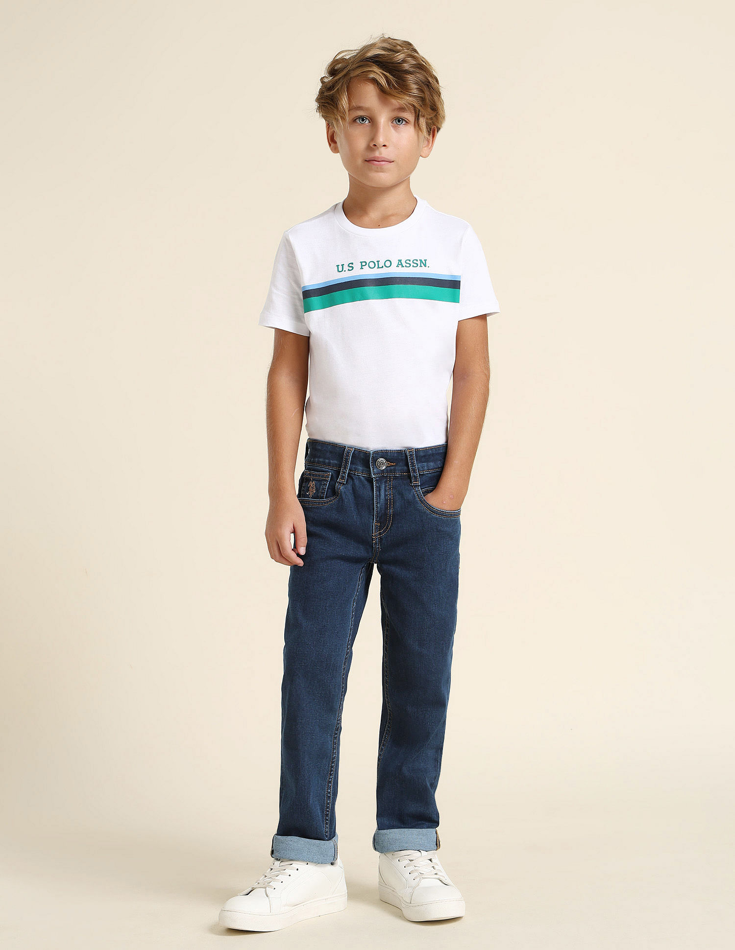 U.S. Polo Assn. Kids Boys Slim Fit Blue Jeans