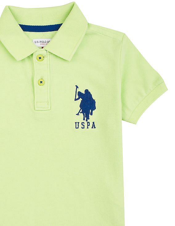 U.S. Polo Assn. Kids Boys Solid Piqued Cotton Polo Shirt