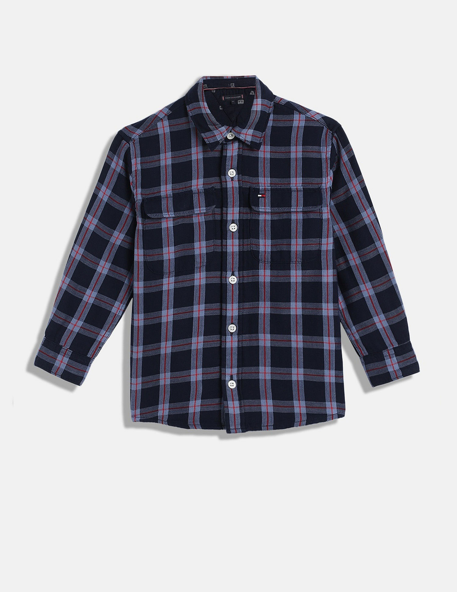 Tommy Hilfiger Kids Boys Checks Regular-Fit Cotton Shirt