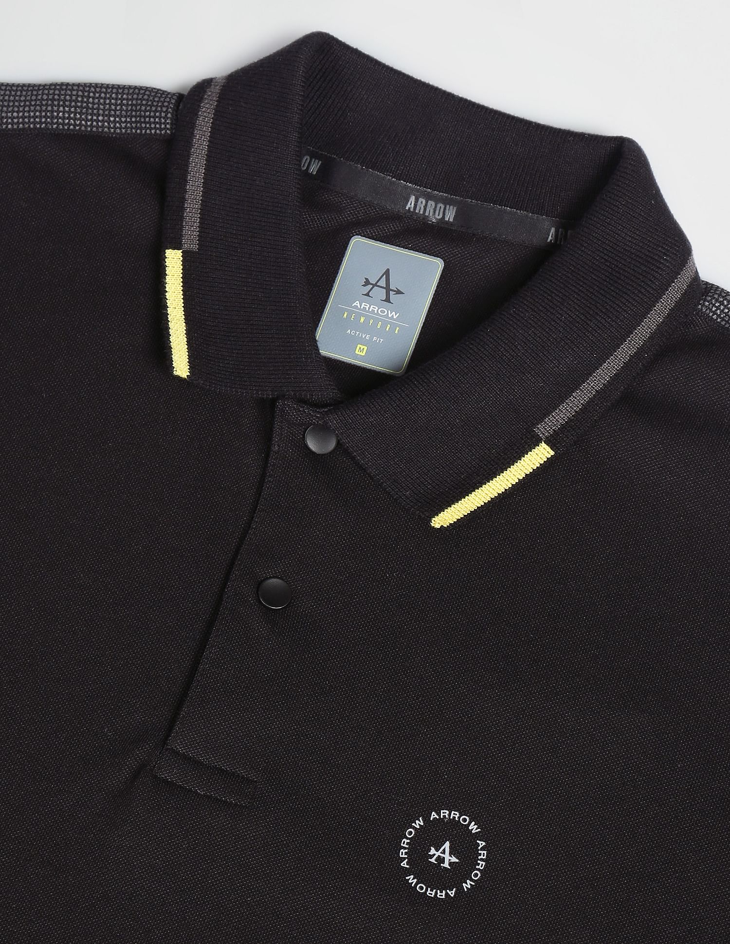 Arrow Newyork Ribbed Collar Solid Polo Shirt