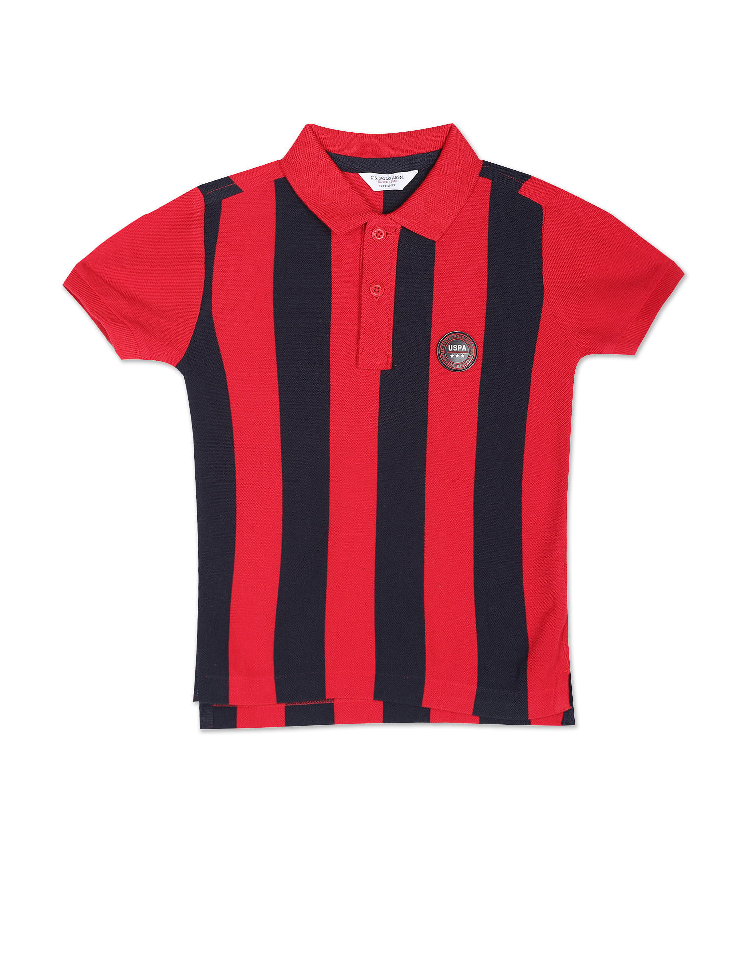 U.S. Polo Assn. Kids Vertical Stripe Cotton Polo Shirt