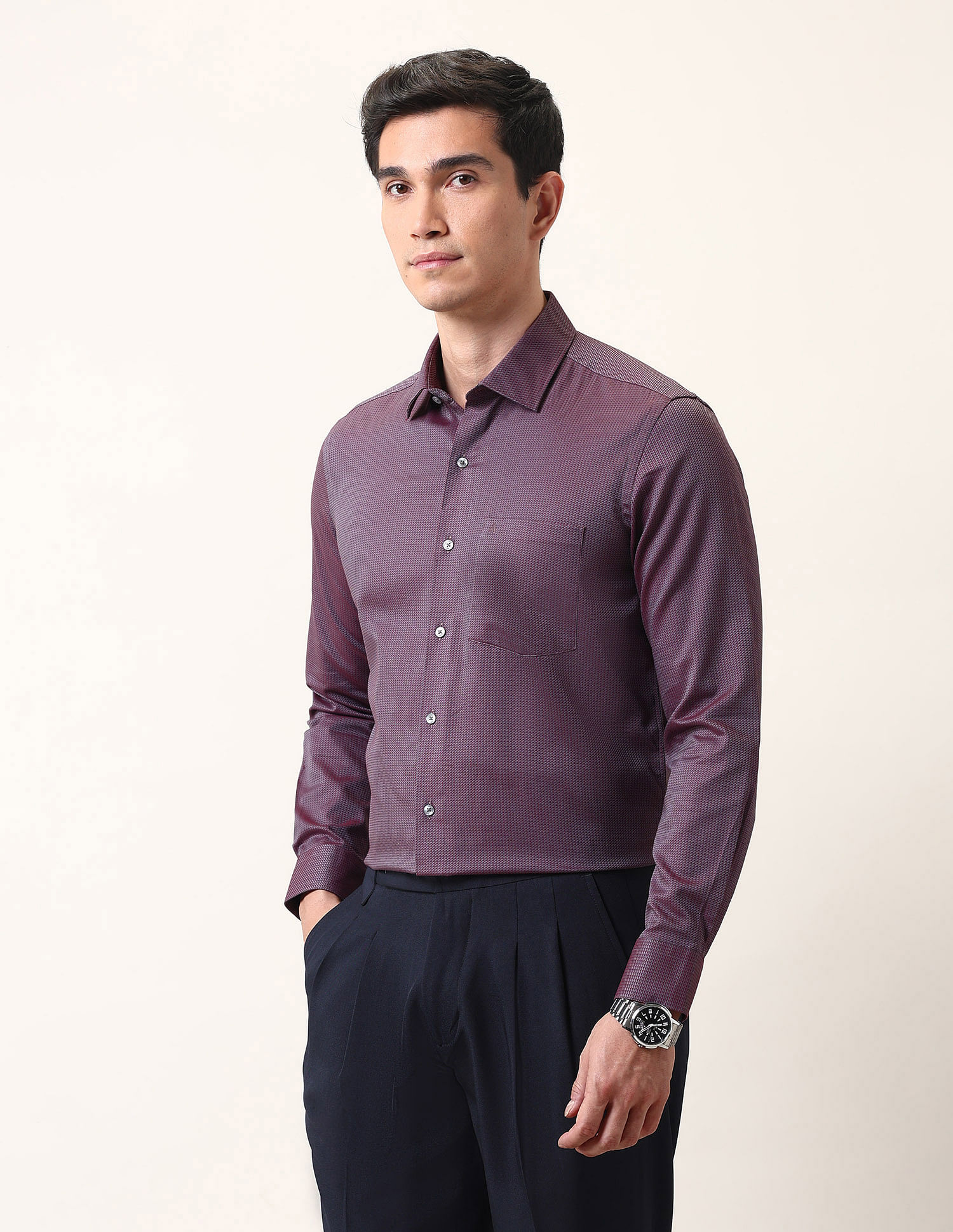 Arrow Liberty Classic Fit Textured Ceremonial Shirt