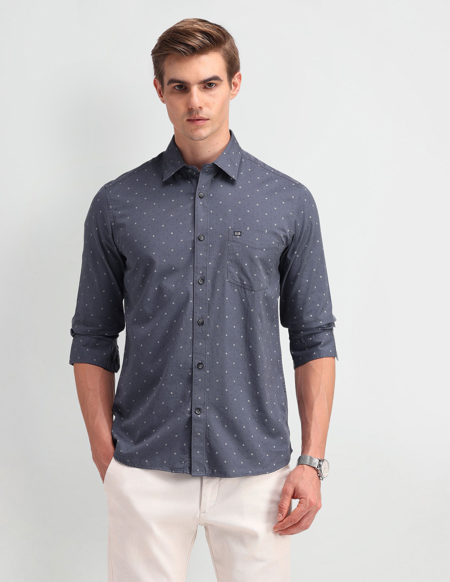 Arrow Sport Manhattan Slim Fit Floral Print Shirt