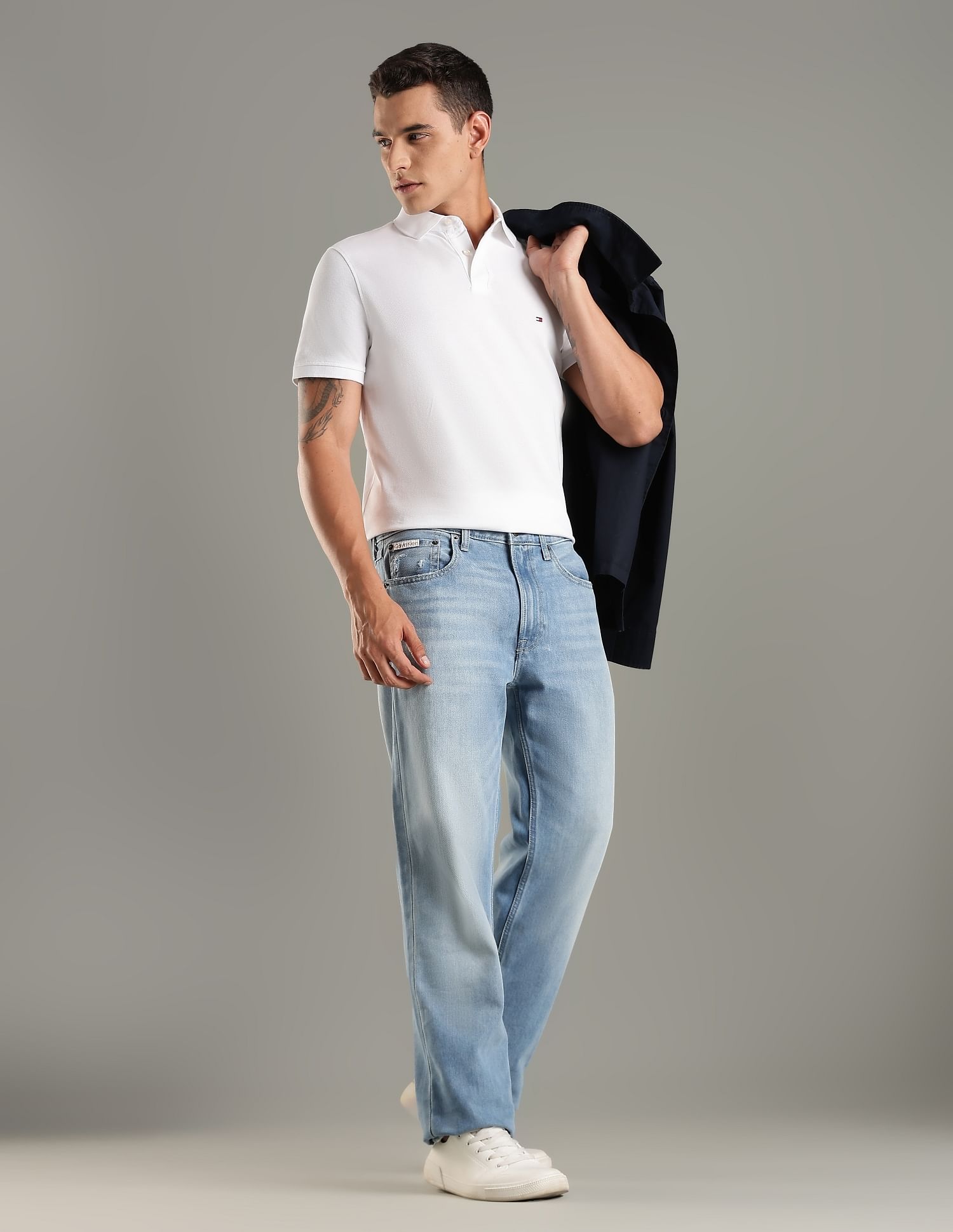 Tommy Hilfiger Solid Regular Fit Cotton Polo T-Shirt