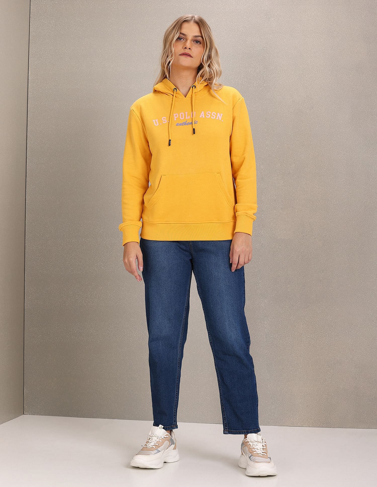 U.S. Polo Assn. Women Brand Print Hooded Sweatshirt