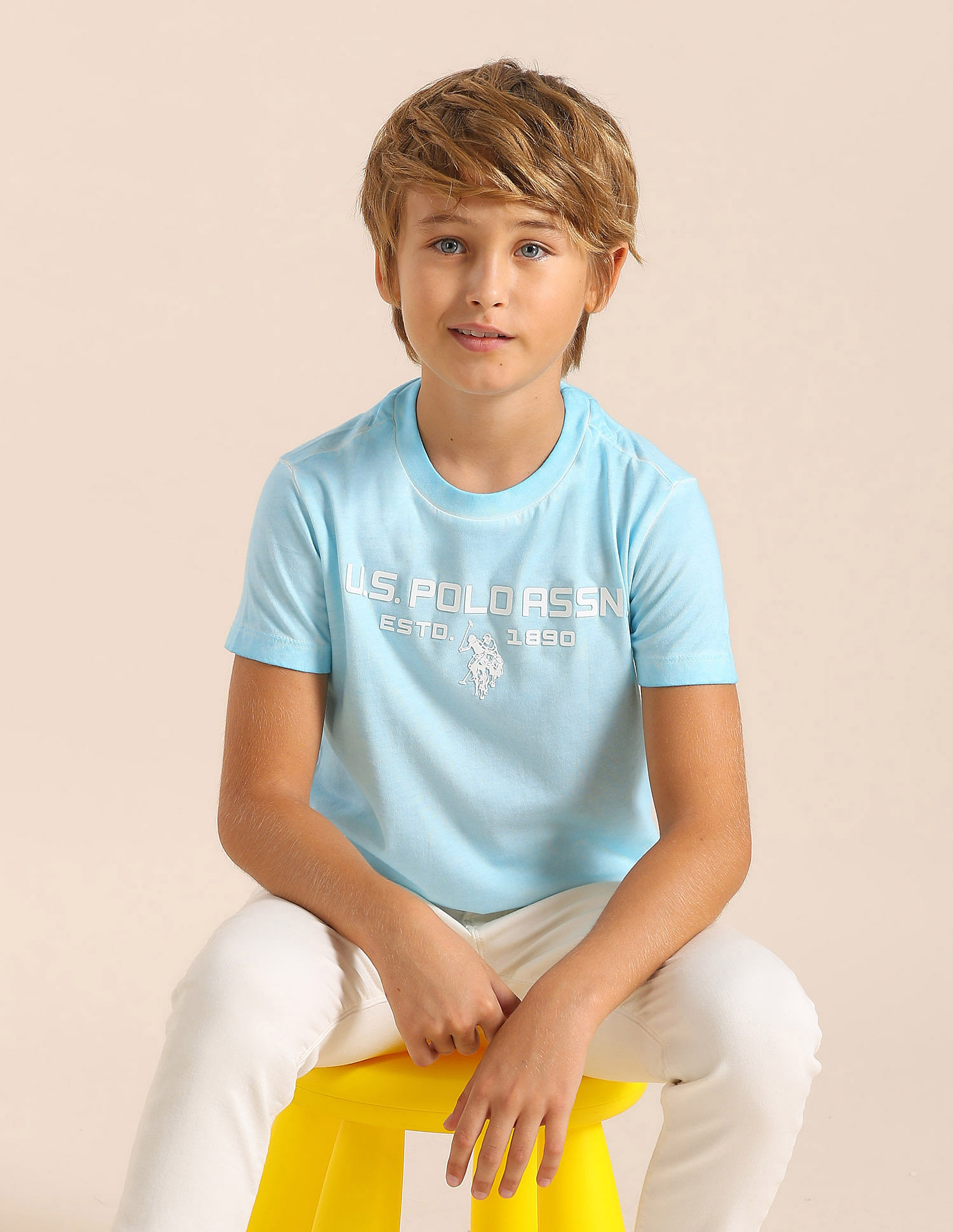 U.S. Polo Assn. Kids Boys Brand Printed Regular Fit T-Shirt
