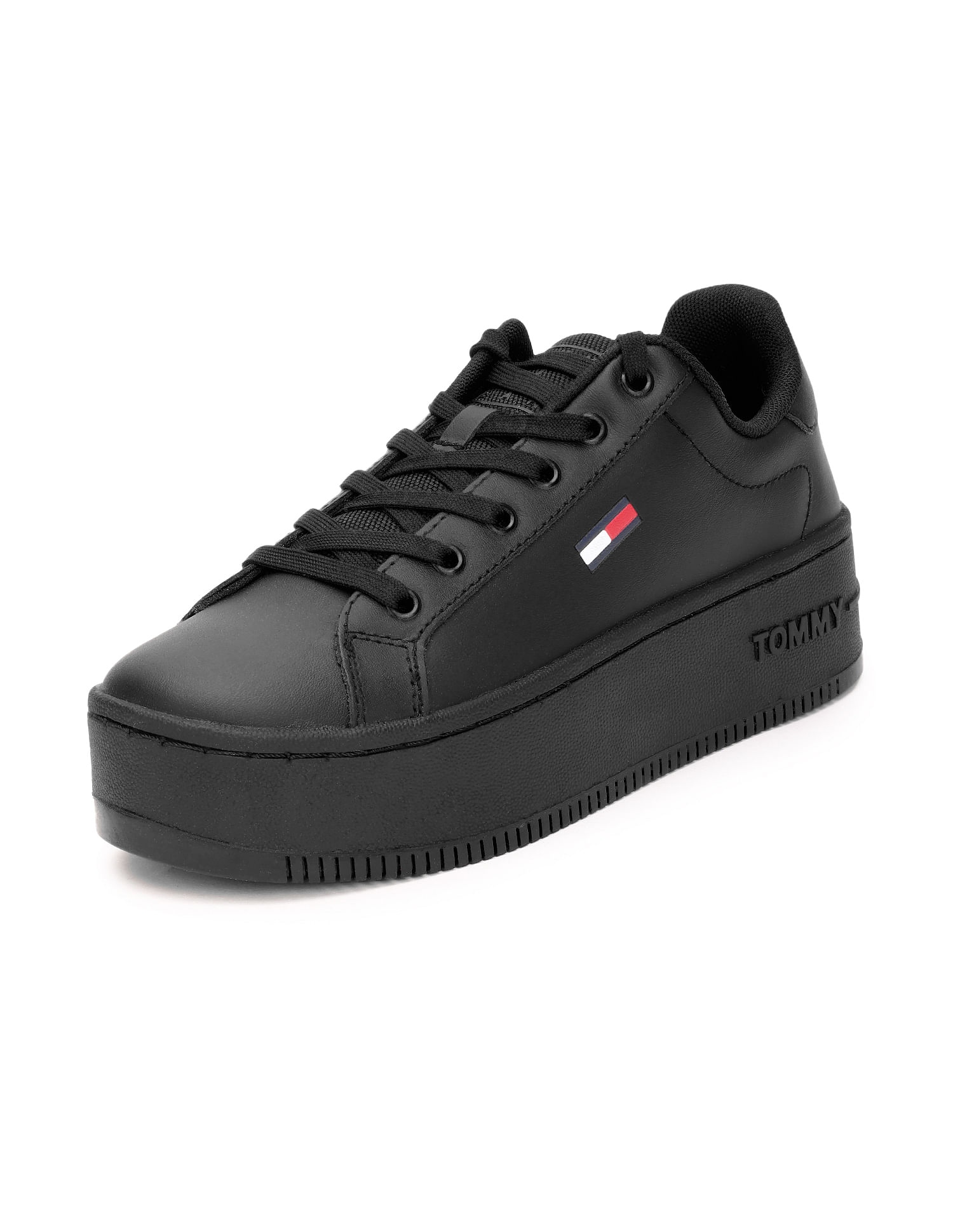 Tommy Hilfiger Lace Up Solid Platform Sneakers